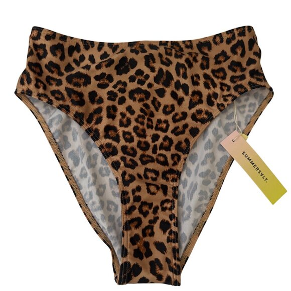NWT Summersalt High-Waisted Leopard Print Bikini Bottoms Sz. 2 - Picture 1 of 4